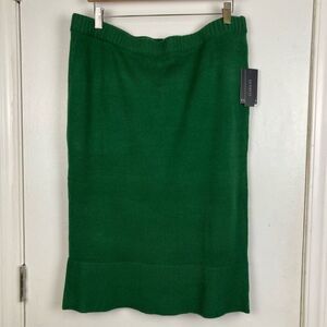 ELOQUII Women's Plus Size Knitted Sweater Pencil Skirt Emerald Green sz 14/16